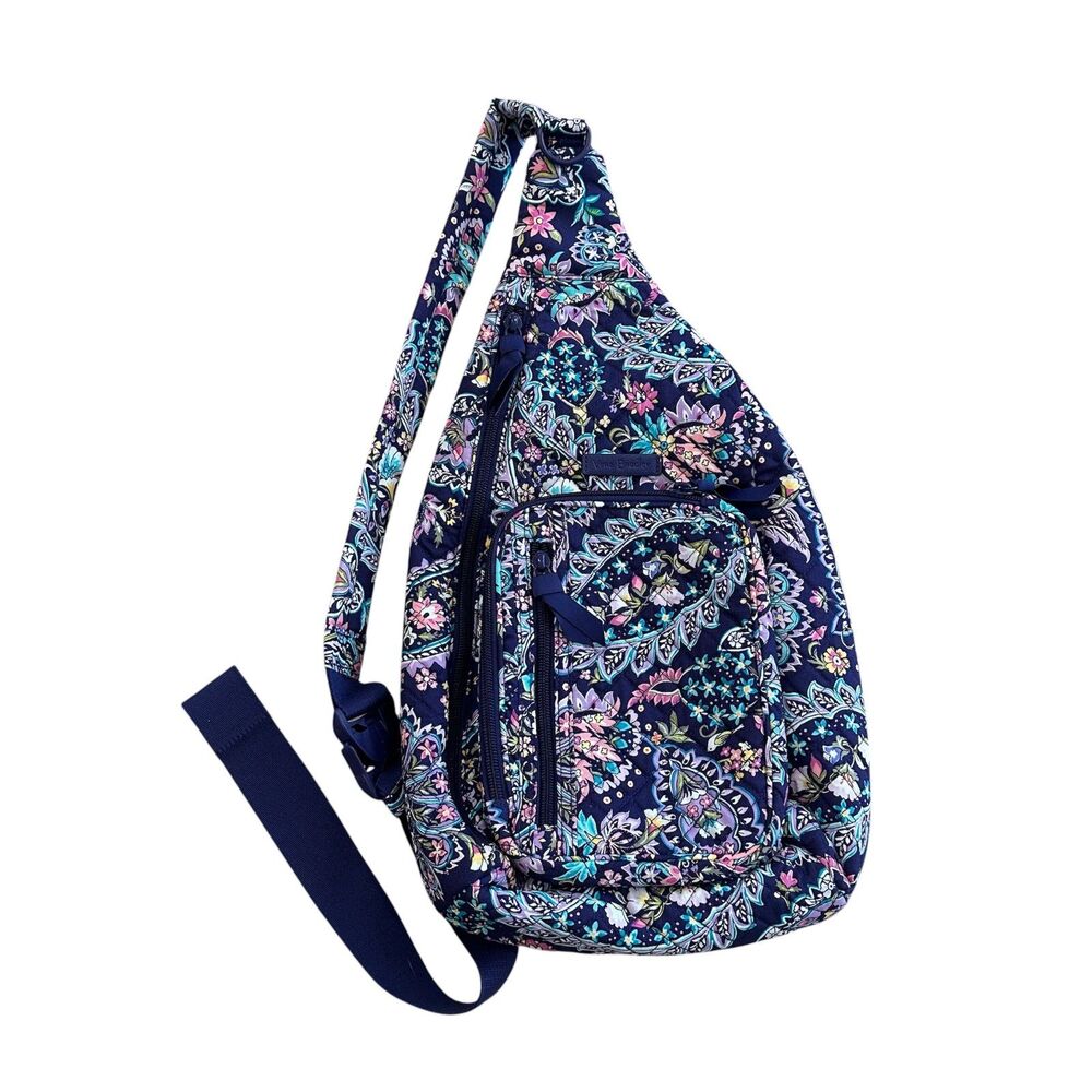 Vera Bradley Floral Purple Paisley Sling Backpack